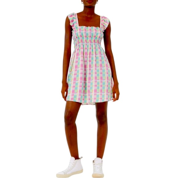 NWT | French Connection | Bibiana Check Mini Summer Dress | Size 12 - Picture 2 of 7